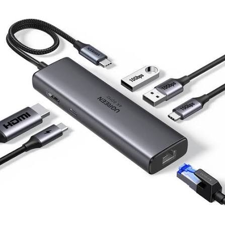 UGREEN CM219 USB-C to 4-Port USB 3.0 Hub up to 5Gbps with USB-C Power Supply Port (ABS Case + Metallic Paint) - Model 70336
