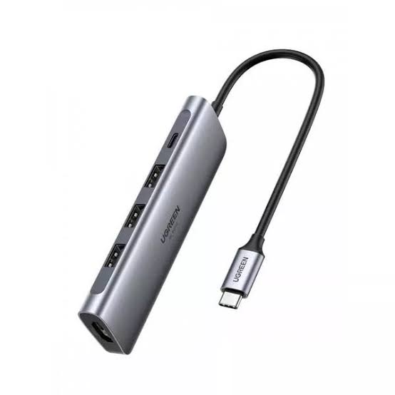 محول وموزع يو إس بي سي ألمنيوم متعدد الوظائف يوجرين UGREEN CM136 يضم HDMI 4K 2.0 و3 منافذ USB 3.0 مع شحن PD موديل 70495 (رمادي فلكي)