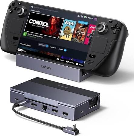 محطة إرساء وتوصيل ألعاب يو إس بي سي جديدة يوجرين UGREEN تضم HDMI وشبكة RJ45 جيجابت ومنافذ USB مع شحن PD لمنصات Steam Deck موديل 75126