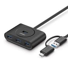 موزع يو إس بي 3.0 مكتبي يوجرين UGREEN يضم منافذ USB مع منفذ طاقة USB-C وكابل 1 متر موديل 40850 (أسود)