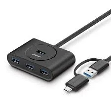 موزع يو إس بي 3.0 مكتبي يوجرين UGREEN يضم منافذ USB مع منفذ طاقة USB-C وكابل 1 متر موديل 40850 (أسود)