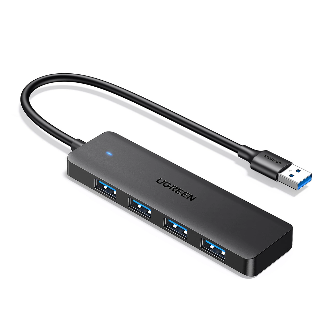 موزع يو إس بي UGREEN USB 3.0 يضم 4 منافذ USB-A عالية السرعة موديل 25851 (أسود)