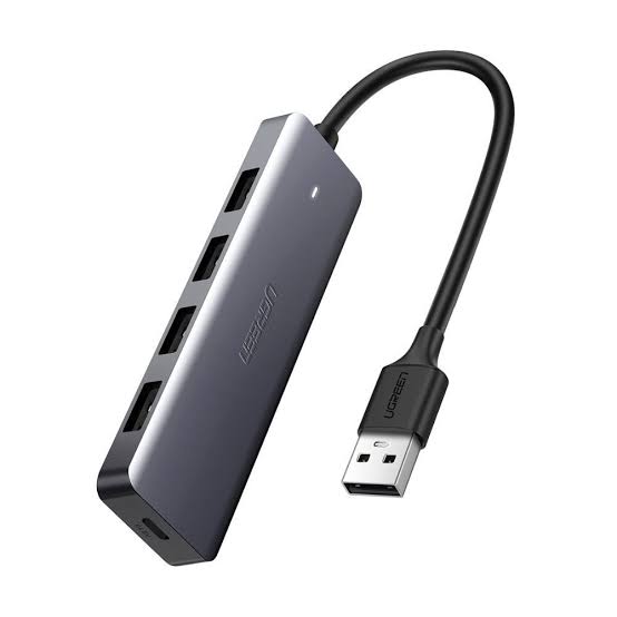 موزع يو إس بي 3.0 يوجرين UGREEN بـ 4 منافذ بكابل 15 سم مع منفذ طاقة USB-C وهيكل بطلاء معدني موديل 50985