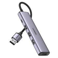 موزع يو إس بي 3.0 ألمنيوم يوجرين UGREEN يضم 4 منافذ USB 3.0 بكابل 20 سم مع منفذ طاقة Type-C موديل 20805
