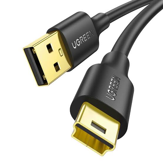 كابل يو إس بي 2.0 إلى ميني يو إس بي 5Pin يوجرين UGREEN برؤوس مطلية بالذهب بطول 2 متر موديل 30472 (أسود)