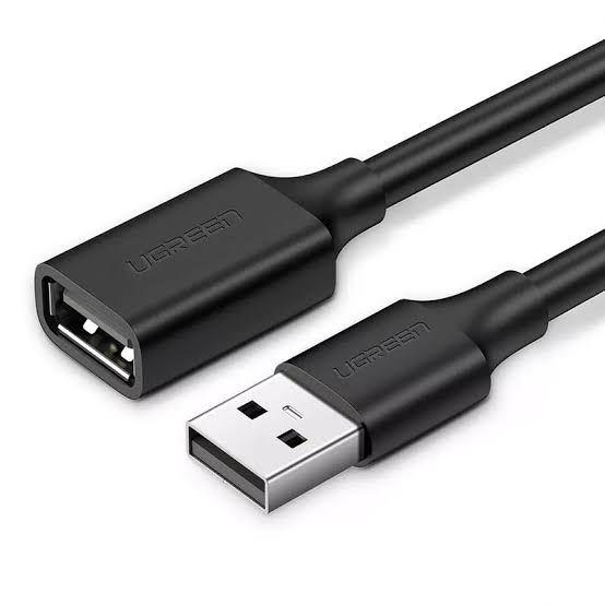 كابل تمديد ووصلة يو إس بي UGREEN USB 2.0 من نوع A ذكر إلى A أنثى بطول 1.5 متر موديل 10315 (أسود)
