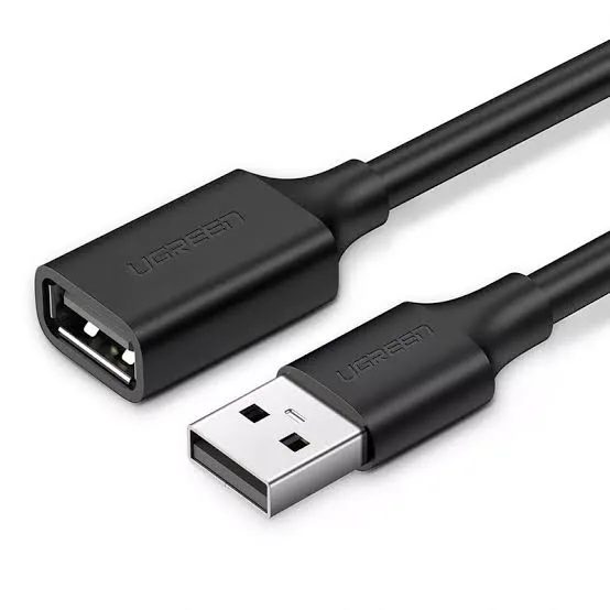 كابل تمديد ووصلة يو إس بي UGREEN USB 2.0 من نوع A ذكر إلى A أنثى بطول 1.5 متر موديل 10315 (أسود)