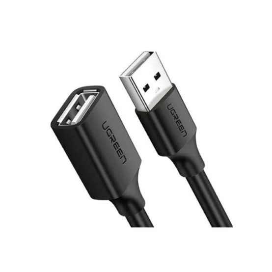 كابل تمديد ووصلة يو إس بي UGREEN USB 2.0 من نوع A ذكر إلى A أنثى بطول 2 متر موديل 10316 (أسود)