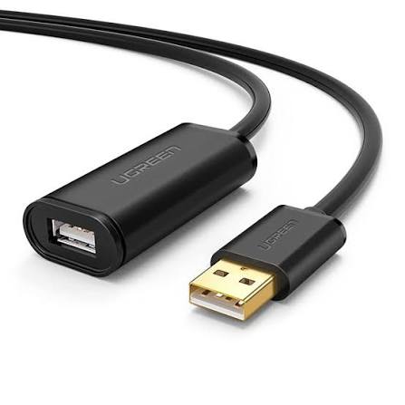 كابل تمديد يو إس بي نشط مكرر للإشارة يوجرين UGREEN USB 2.0 مزود بشريحة معالجة بطول 5 أمتار موديل 10319 (أسود)
