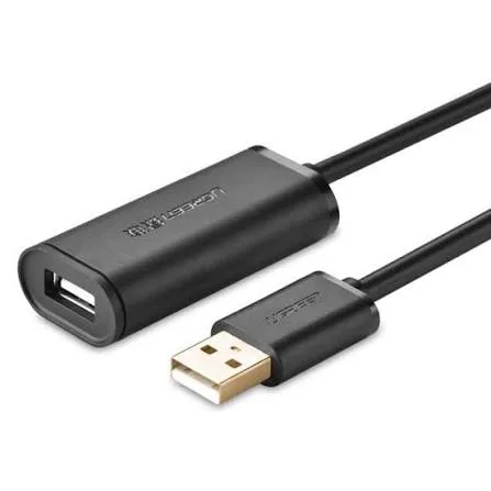 كابل تمديد يو إس بي نشط مكرر للإشارة يوجرين UGREEN USB 2.0 مزود بشريحة معالجة بطول 15 متراً موديل 10323 (أسود)