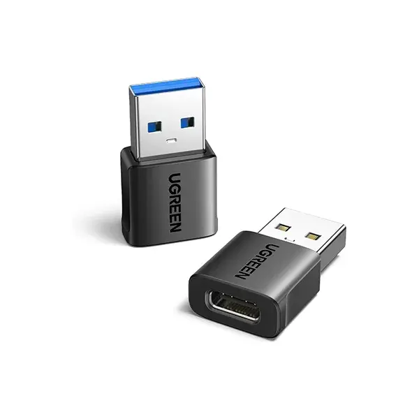طقم وصلات ومحولات يو إس بي ذكر إلى يو إس بي سي أنثى يوجرين UGREEN عبوة قطعتين موديل 45275 (أسود)