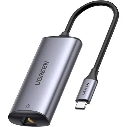 كرت ومحول شبكة يو إس بي سي إلى RJ45 فائق السرعة 2.5G يوجرين UGREEN بهيكل ألمنيوم موديل 70446 (رمادي فلكي)