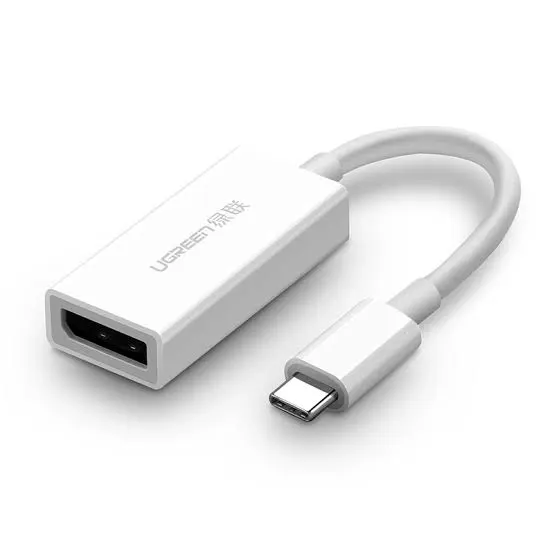 محول ووصلة يو إس بي سي إلى ديسبلاي بورت DP يوجرين UGREEN مدمج بكابل موديل 40372 (أبيض)