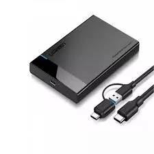 حاوية وكابينة هارد ديسك خارجي 2.5 بوصة يوجرين UGREEN USB 3.1 بسرعة 6Gbps تأتي مع كابلين A إلى C و C إلى C موديل 60735