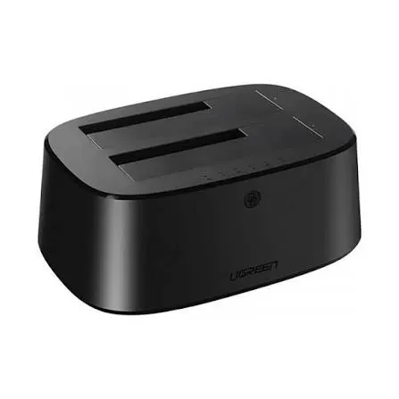 قاعدة هارد ديسك مزدوجة ومحطة استنساخ أوفلاين يوجرين UGREEN USB 3.0 Dual-Bay Cloner بقابس أوروبي موديل 50857
