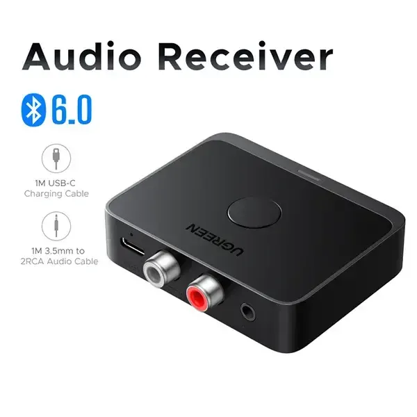 مستقبل صوت بلوتوث لاسلكي مكتبي جديد يوجرين UGREEN مع مخارج 3.5 مم و 2RCA موديل 55545