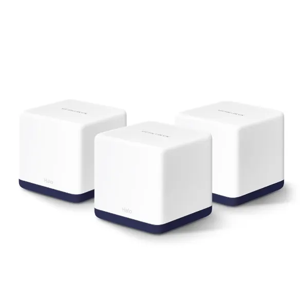 نظام شبكة واي فاي منزلية ذكية ميش ميركوسيس MERCUSYS Halo H50G (حزمة 3 وحدات) بسرعة AC1900 ومنافذ جيجابت كاملة