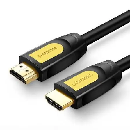 كابل شاشة وعرض HDMI يوجرين UGREEN دائري كلاسيكي بهيكل أصفر وأسود بدقة 4K (متوفر بعدة خيارات أطوال من 1 متر إلى 15 متراً)