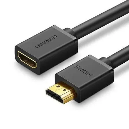 كابل تمديد وإطالة شاشة HDMI يوجرين UGREEN ذكر إلى أنثى يدعم دقة 4K (متوفر بعدة خيارات أطوال من 0.5م إلى 5 أمتار) - أسود
