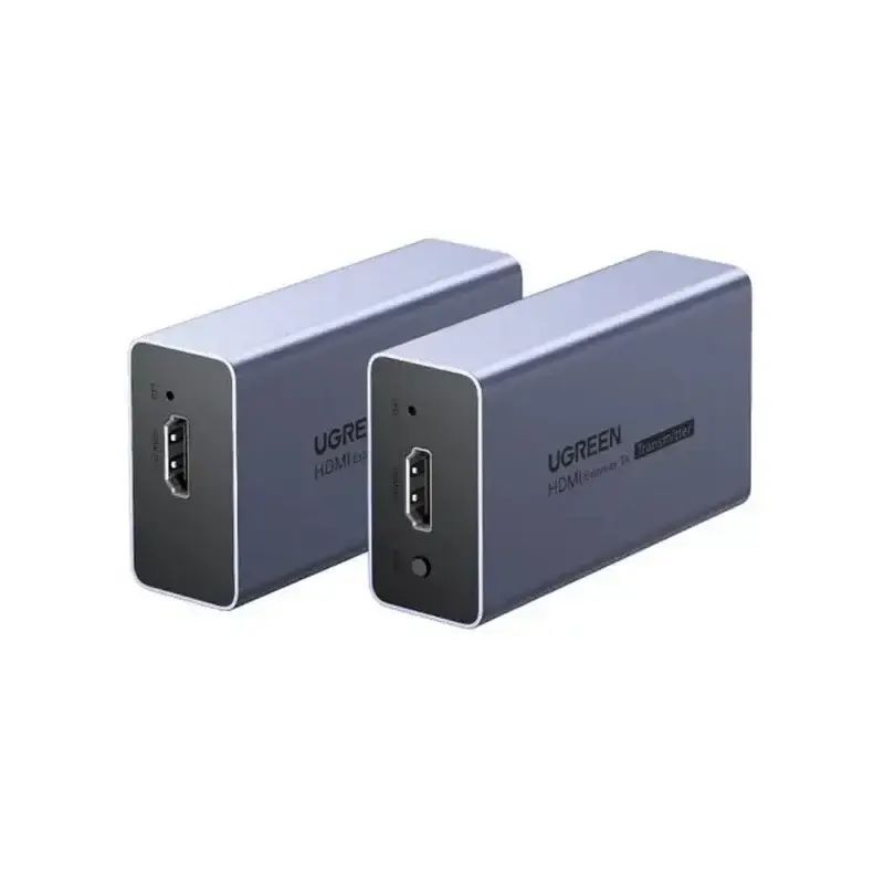 جهاز تمديد إشارة HDMI يوجرين UGREEN عبر كابل شبكة مفرد Cat6 لمسافة 50 متراً بقابس أوروبي موديل 90811EU