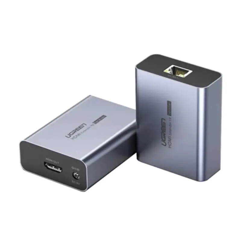 جهاز تمديد إشارة HDMI شبكي احترافي يوجرين UGREEN عبر كابل Cat6 لمسافة 70 متراً بقابس أوروبي موديل 20519EU